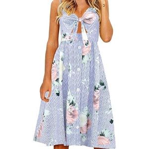 Floral Print Tie Front Button Down Spaghetti Strap